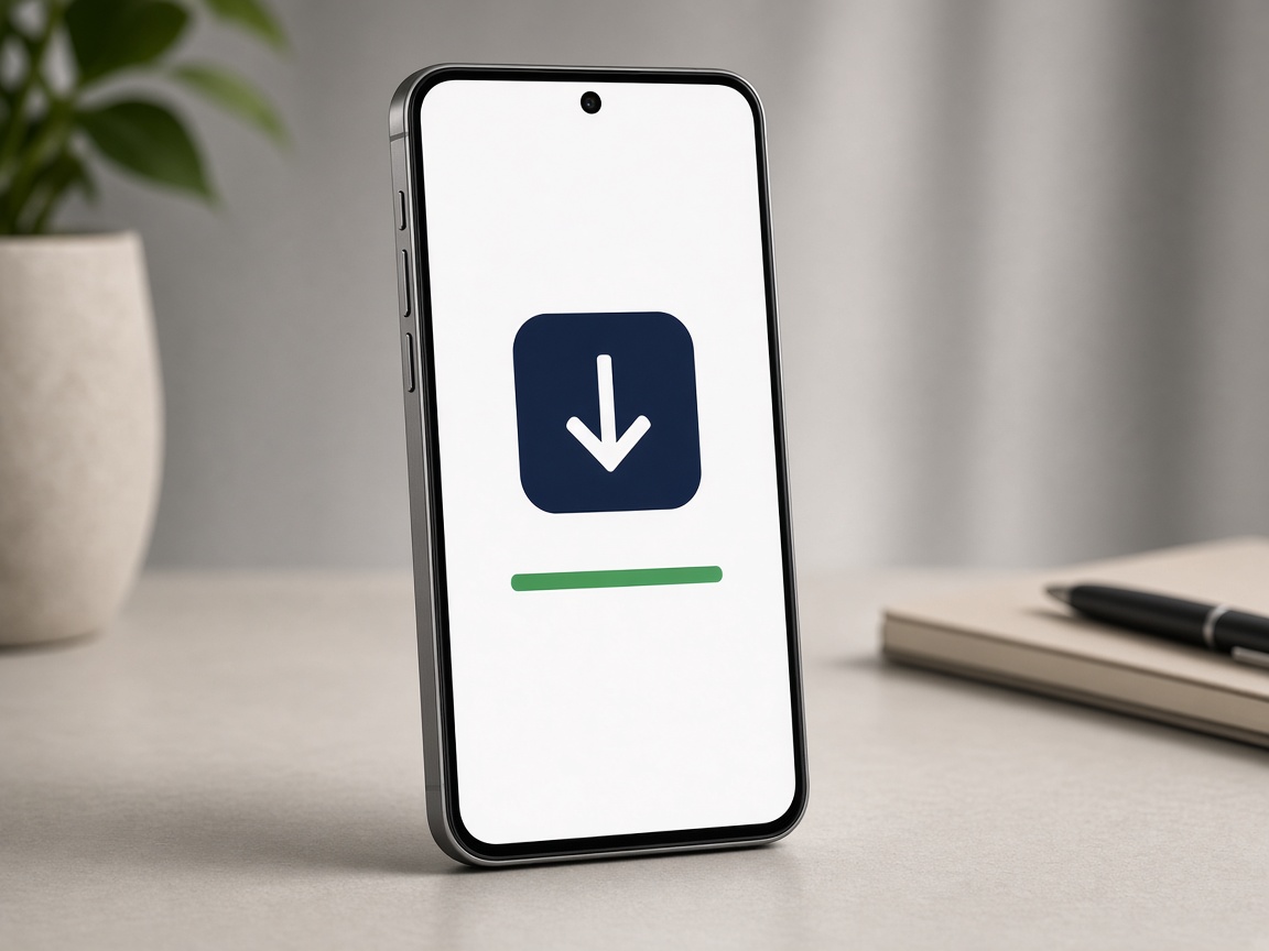 A phone showing a download in progress