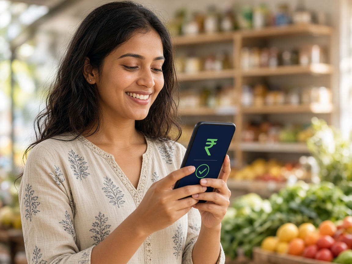 A shopper looking at Wallet after the phone is linked